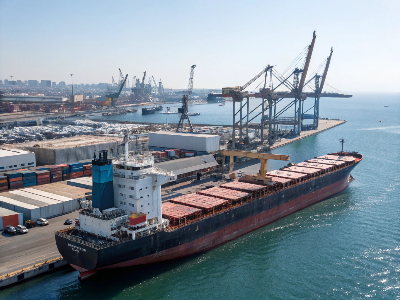 Bulk carrier operations coordinated at industrial port